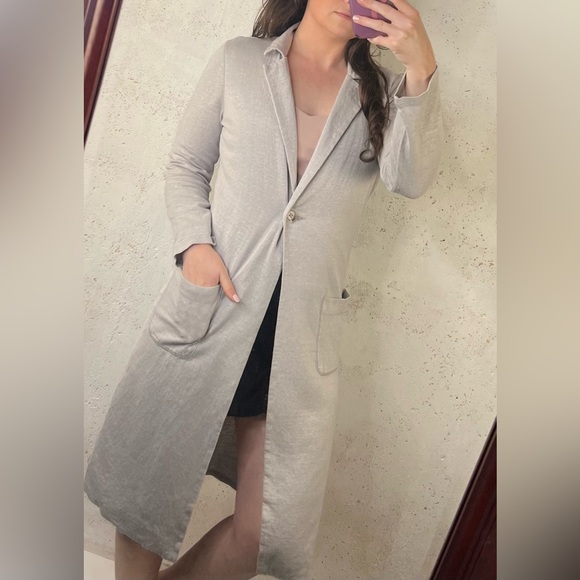 Soft Surroundings Go Lively Gray Cotton Modal Long Cardigan Size Small - Picture 8 of 12